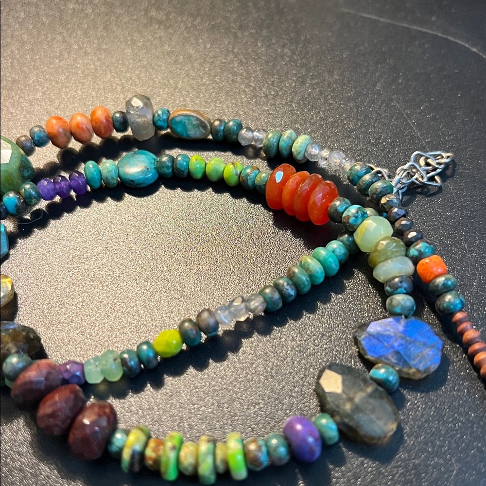 16-18” Multicolor semiprecious Gemstone Beaded Necklace